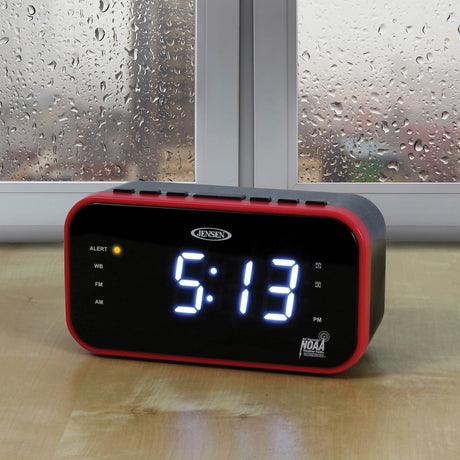 Jensen AM/FM/NOAA Weather Band Clock Radio with Weather Alert