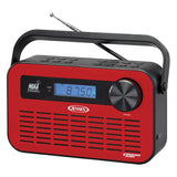 Jensen Portable Digital AM/FM Weather Radio with Weather Alert and 2-Way Charging, Red, JEP-250