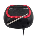 Jensen Digital AM/FM Weather Band Alarm Clock Radio with NOAA Weather Alert and Red LED Alert Indicator Ring