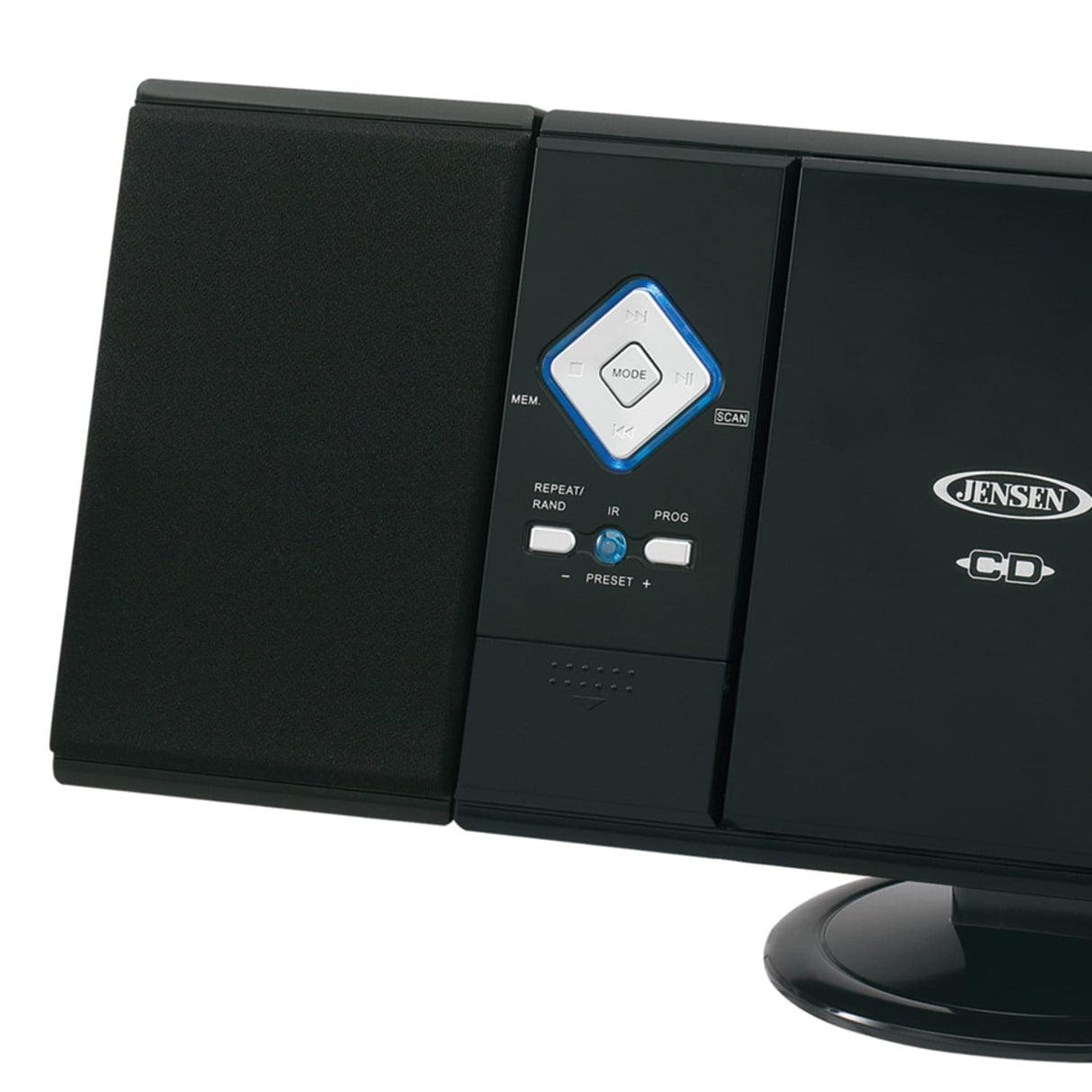Jensen 2-Watt Wall-Mountable Home Stereo System with Built-in Speakers, CD Player, AM/FM Radio, Alarm Clock, Aux, and Remote, JMC-180
