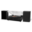 Jensen 20-Watt 3-Speed Belt-Drive Manual Turntable with External Speakers, Bluetooth In/Out, Aux, Pitch Control, and 45-RPM Adapter, JTA-315