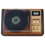 Jensen 4-Watt 3-Speed Belt-Drive Manual Turntable with Built-in Speakers, Bluetooth, Cassette Player/Recorder, AM/FM, and 45-RPM Adapter, JTA-385