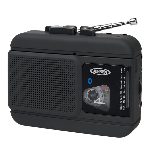 Jensen Portable Bluetooth Personal Cassette Player/Recorder with Built-in Speakers, AM/FM Radio, Line Output, and Earbuds, MCR-60
