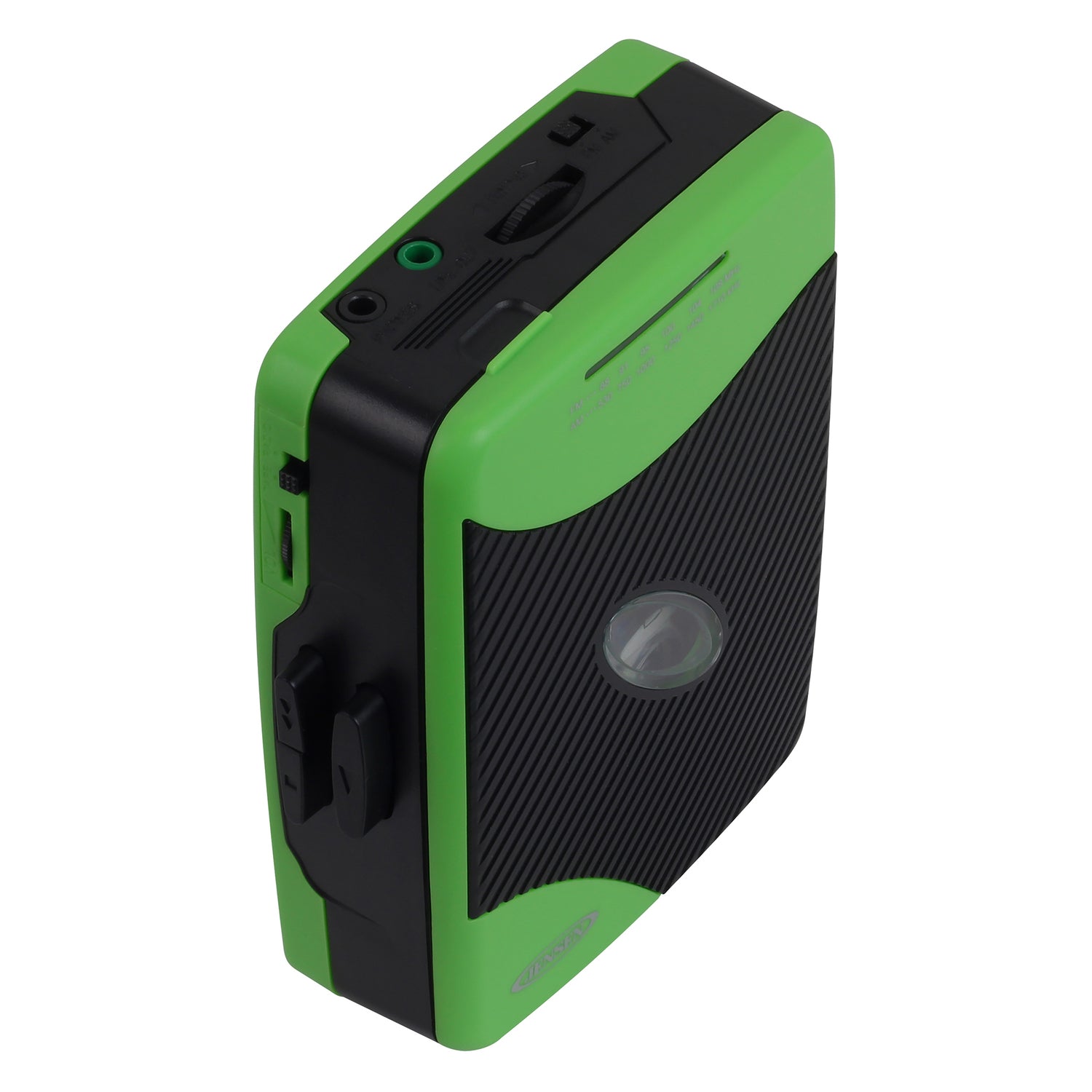 Jensen Portable Stereo Cassette Player with AM/FM Radio and Earbuds, SCR-75, Green/Black