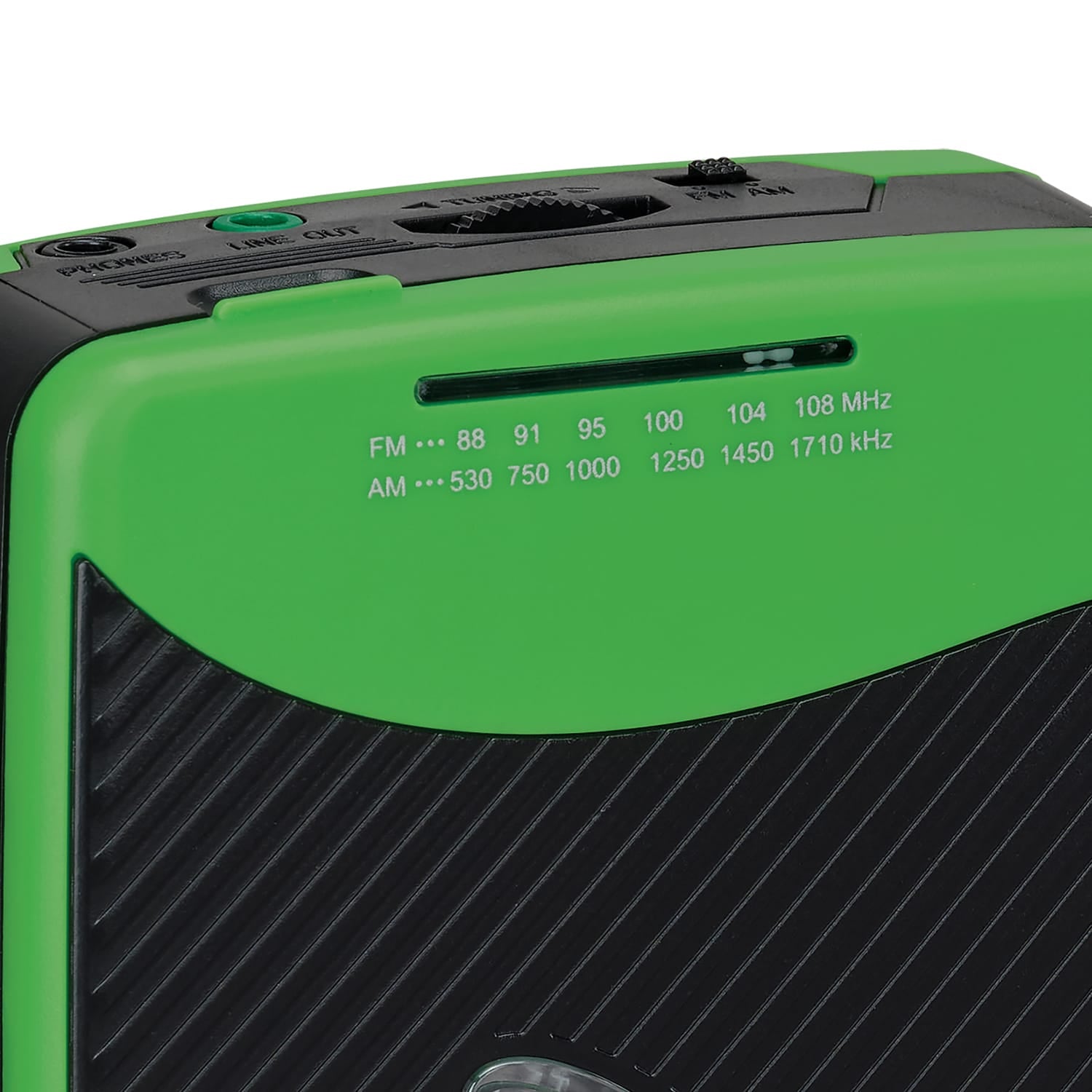 Jensen Portable Stereo Cassette Player with AM/FM Radio and Earbuds, SCR-75, Green/Black