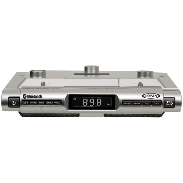 Jensen Under-Cabinet Universal Bluetooth Music System, Silver, SMPS-628