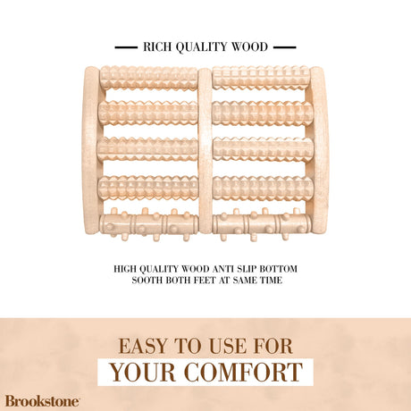 Brookstone Wooden Foot Massager, Large, Wood