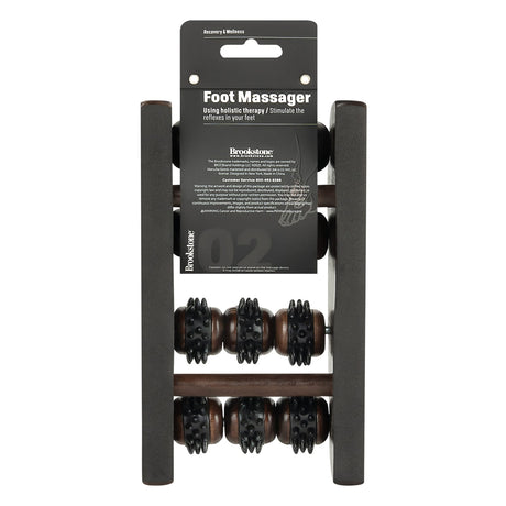 Brookstone Wooden Foot Massager, Brown