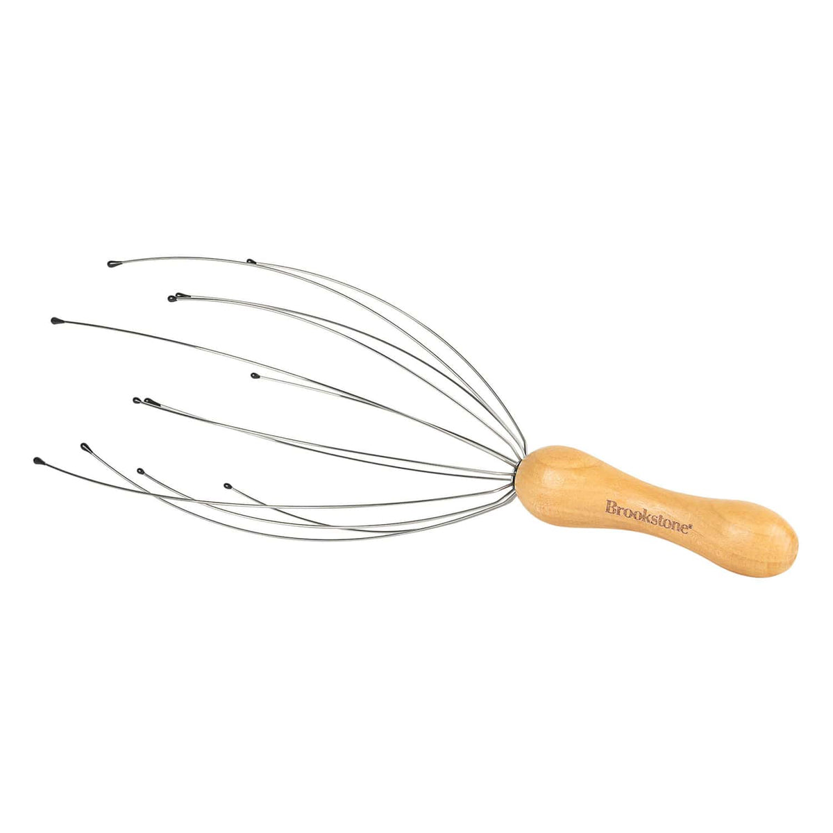 Brookstone Handheld Scalp Massager, Wood