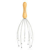 Brookstone Handheld Scalp Massager, Wood
