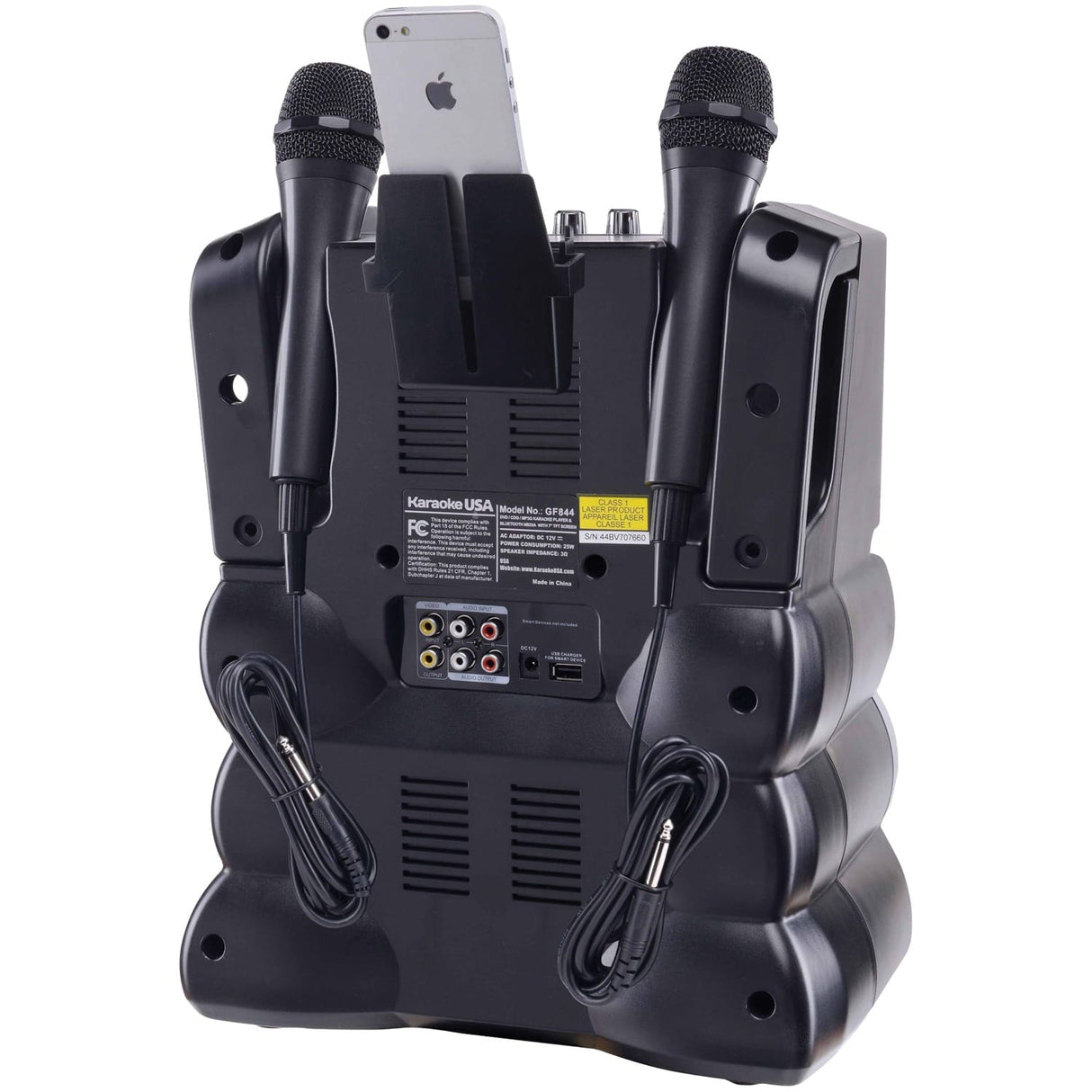 Karaoke USA DVD/CDG/MP3G 35-Watt Karaoke Machine with 7-In. Color Screen, Bluetooth, Record Function, 2 Microphones, and Remote