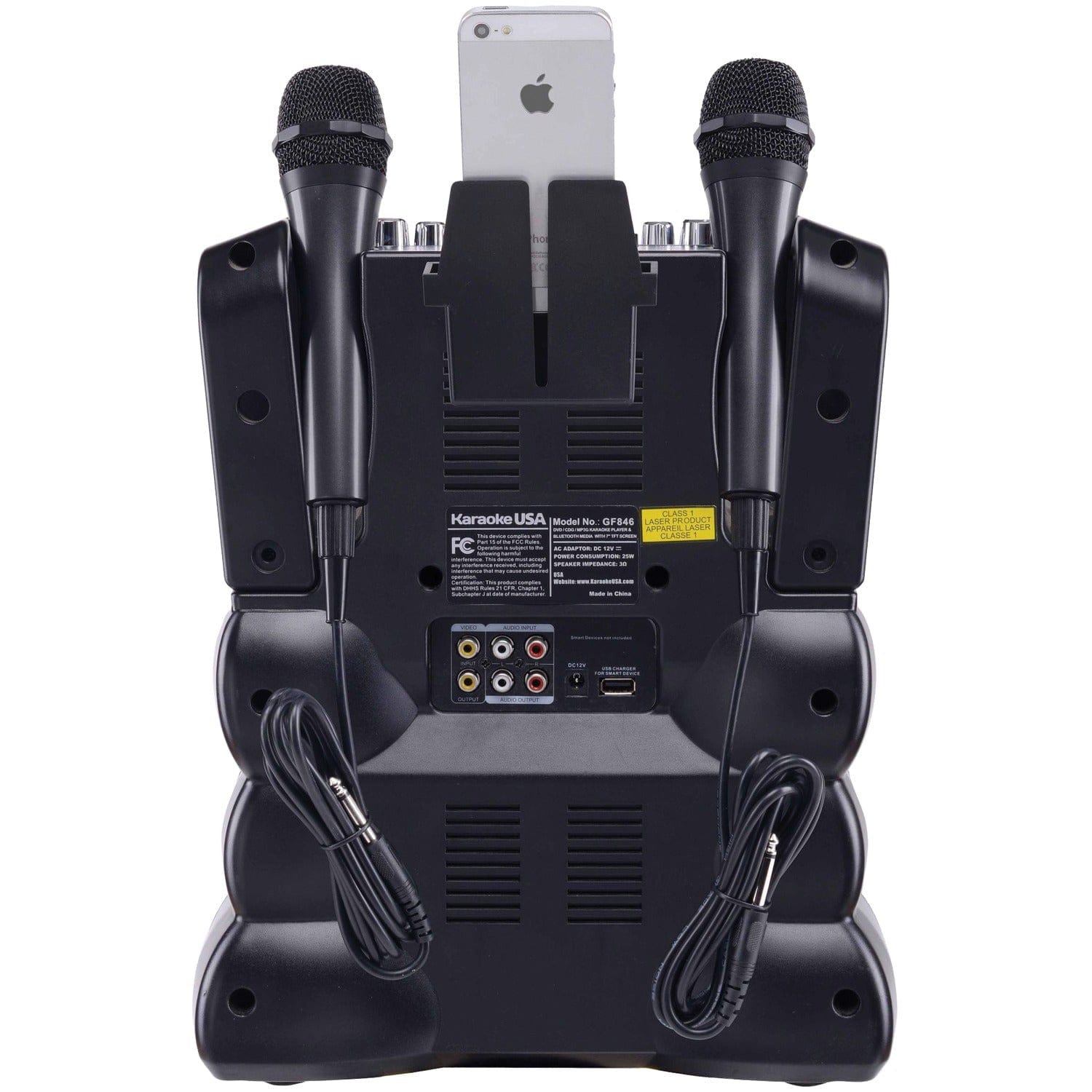 Karaoke USA Bluetooth Karaoke Machine with Synchronized LEDs