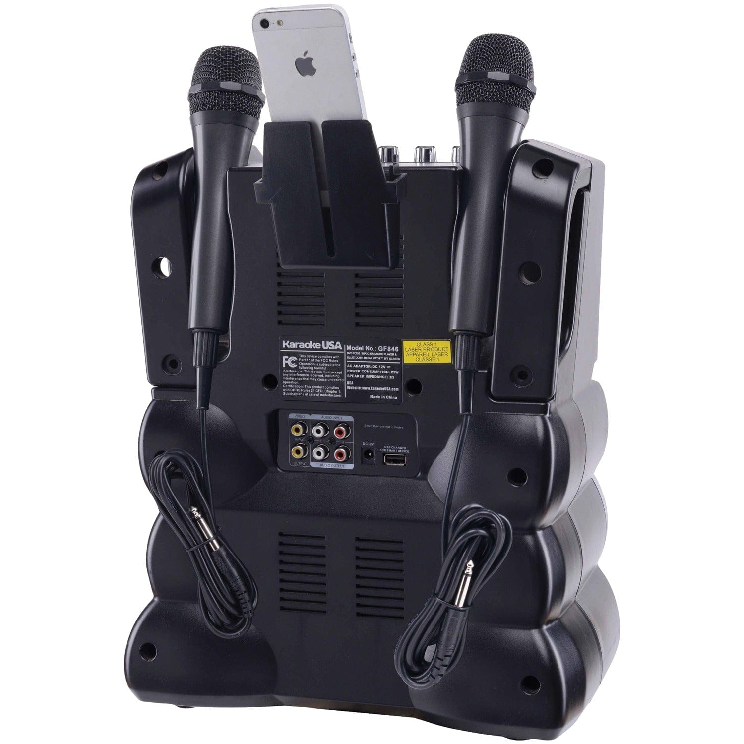 Karaoke USA Bluetooth Karaoke Machine with Synchronized LEDs