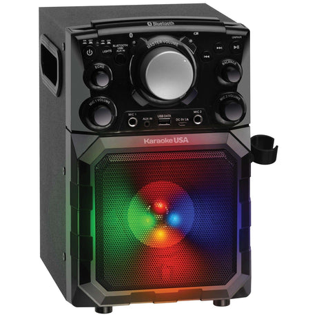 Karaoke USA Portable MP3 Karaoke Player with Bluetooth, PA, and Built-In Battery