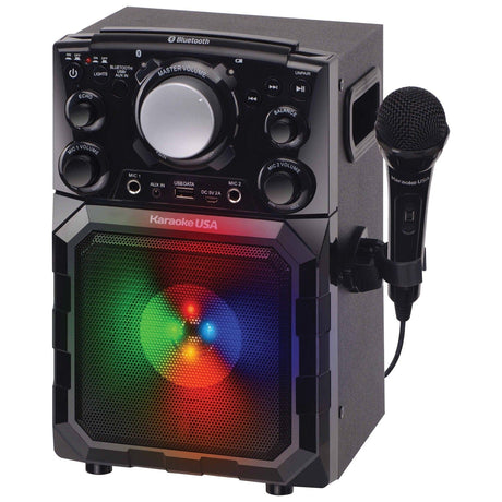 Karaoke USA Portable MP3 Karaoke Player with Bluetooth, PA, and Built-In Battery