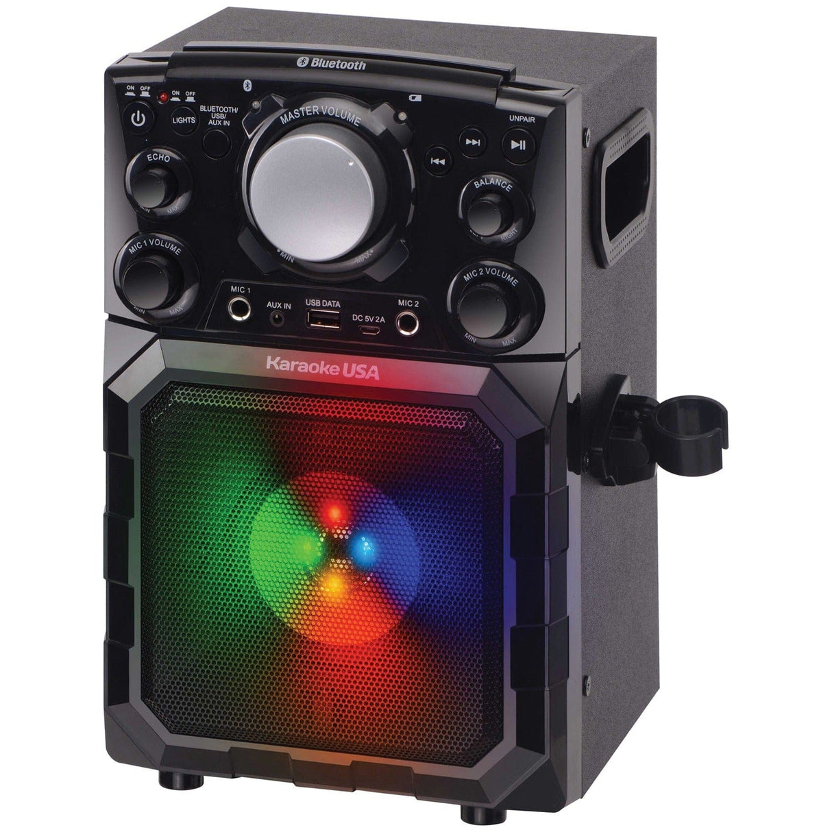 Karaoke USA Portable MP3 Karaoke Player with Bluetooth, PA, and Built-In Battery