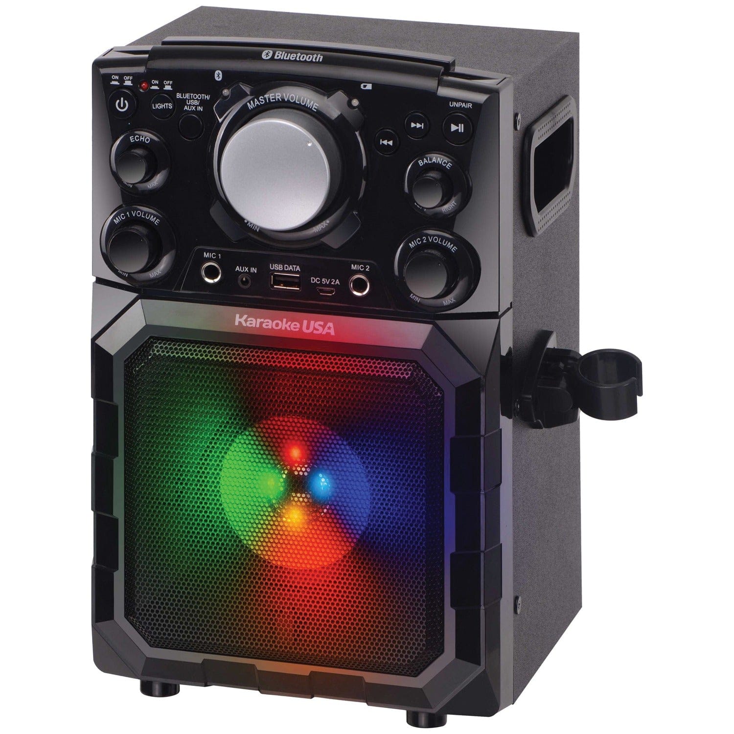 Karaoke USA Portable MP3 Karaoke Player with Bluetooth, PA, and Built-In Battery