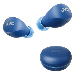 JVC Gumy mini TWS Bluetooth In-Ear Earbuds with Mics, On-Ear Controls, Charging Case, up to 23 Hours Play Time, 3 Sound Modes, IPX4, HA-A6T, Blue