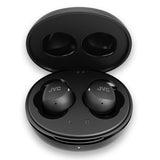 JVC Gumy mini TWS Bluetooth In-Ear Earbuds with Mics, On-Ear Controls, Charging Case, up to 23 Hours Play Time, 3 Sound Modes, IPX4, HA-A6T, Black
