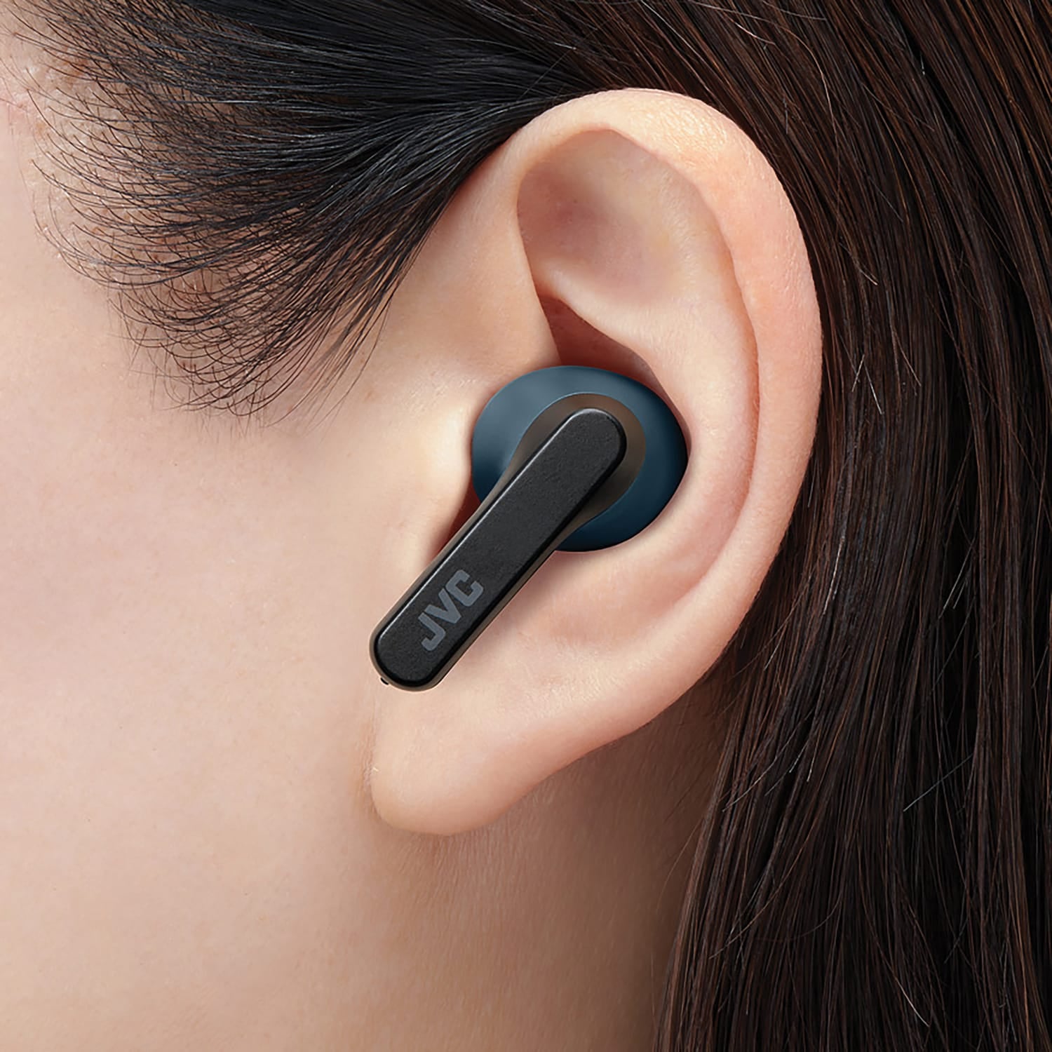 JVC RIPTIDZ TWS Bluetooth In-Ear Earbuds with Mic and Charging Case, up to 30 Hours Play Time, IPX5 Waterproof, HA-A9T, Navy