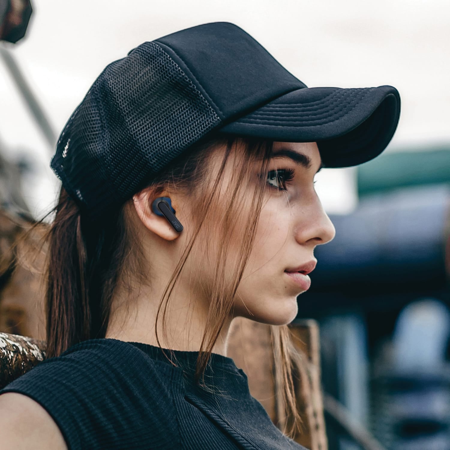JVC RIPTIDZ TWS Bluetooth In-Ear Earbuds with Mic and Charging Case, up to 30 Hours Play Time, IPX5 Waterproof, HA-A9T, Navy