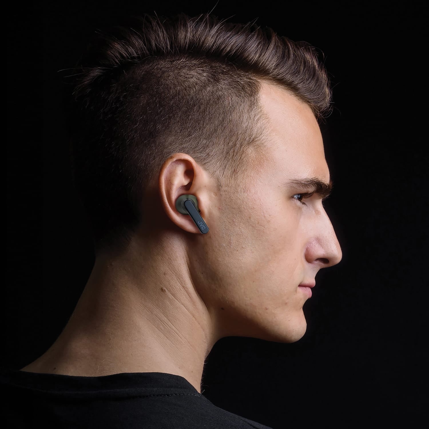 JVC RIPTIDZ TWS Bluetooth In-Ear Earbuds with Mic and Charging Case, up to 30 Hours Play Time, IPX5 Waterproof, HA-A9T, Olive