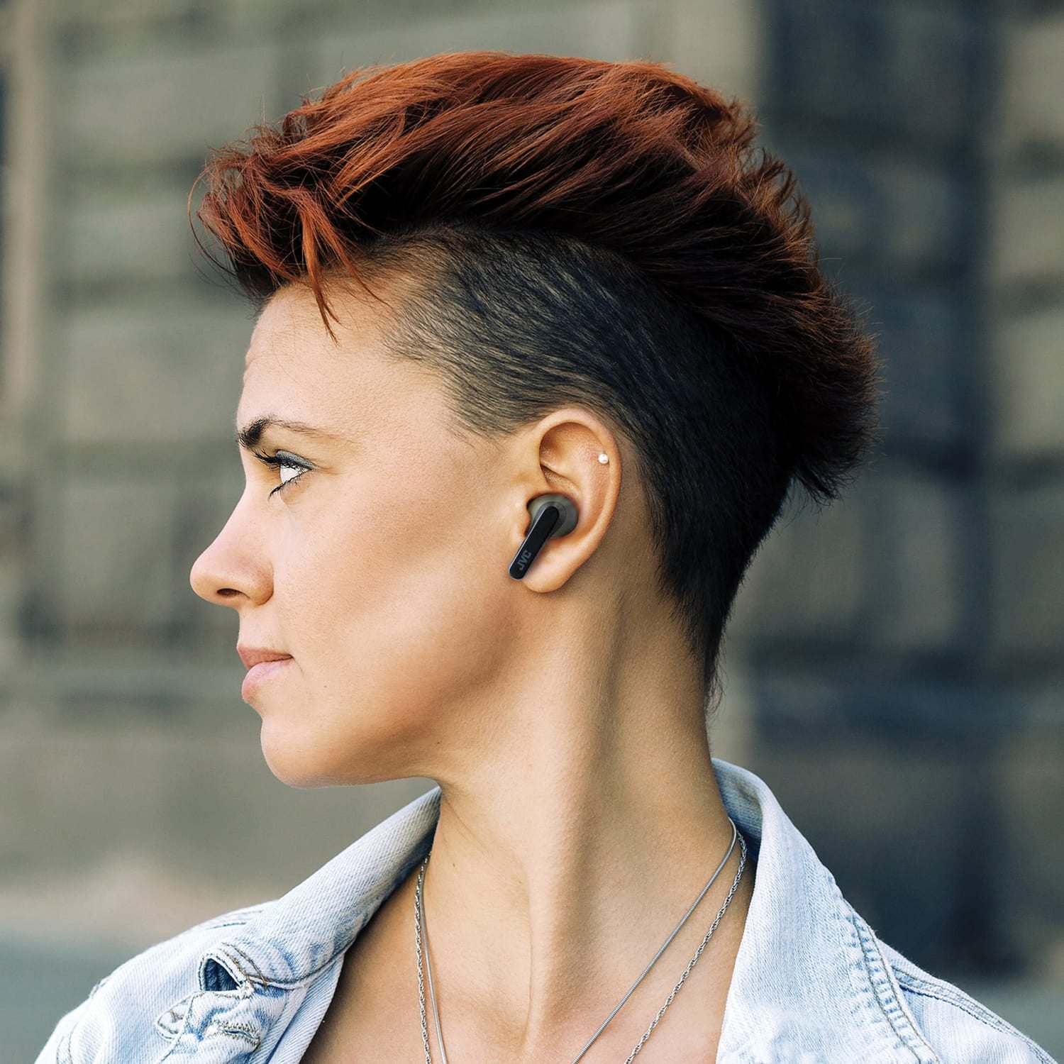 JVC RIPTIDZ TWS Bluetooth In-Ear Earbuds with Mic and Charging Case, up to 30 Hours Play Time, IPX5 Waterproof, HA-A9T, Olive