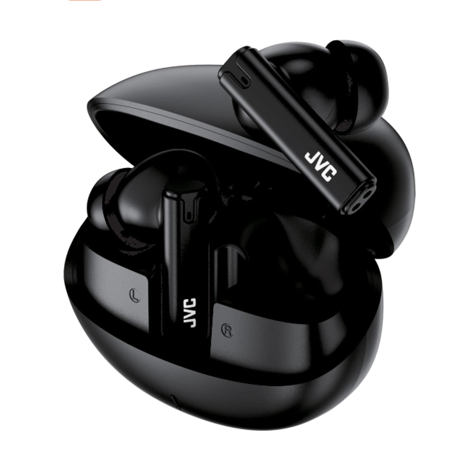 JVC TWS Bluetooth In-Ear Ultra-Compact Earbuds with Mic with Charging Case, up to 28 Hours Play Time, HA-D6T, Black