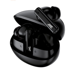 JVC TWS Bluetooth In-Ear Ultra-Compact Earbuds with Mic with Charging Case, up to 28 Hours Play Time, HA-D6T, Black
