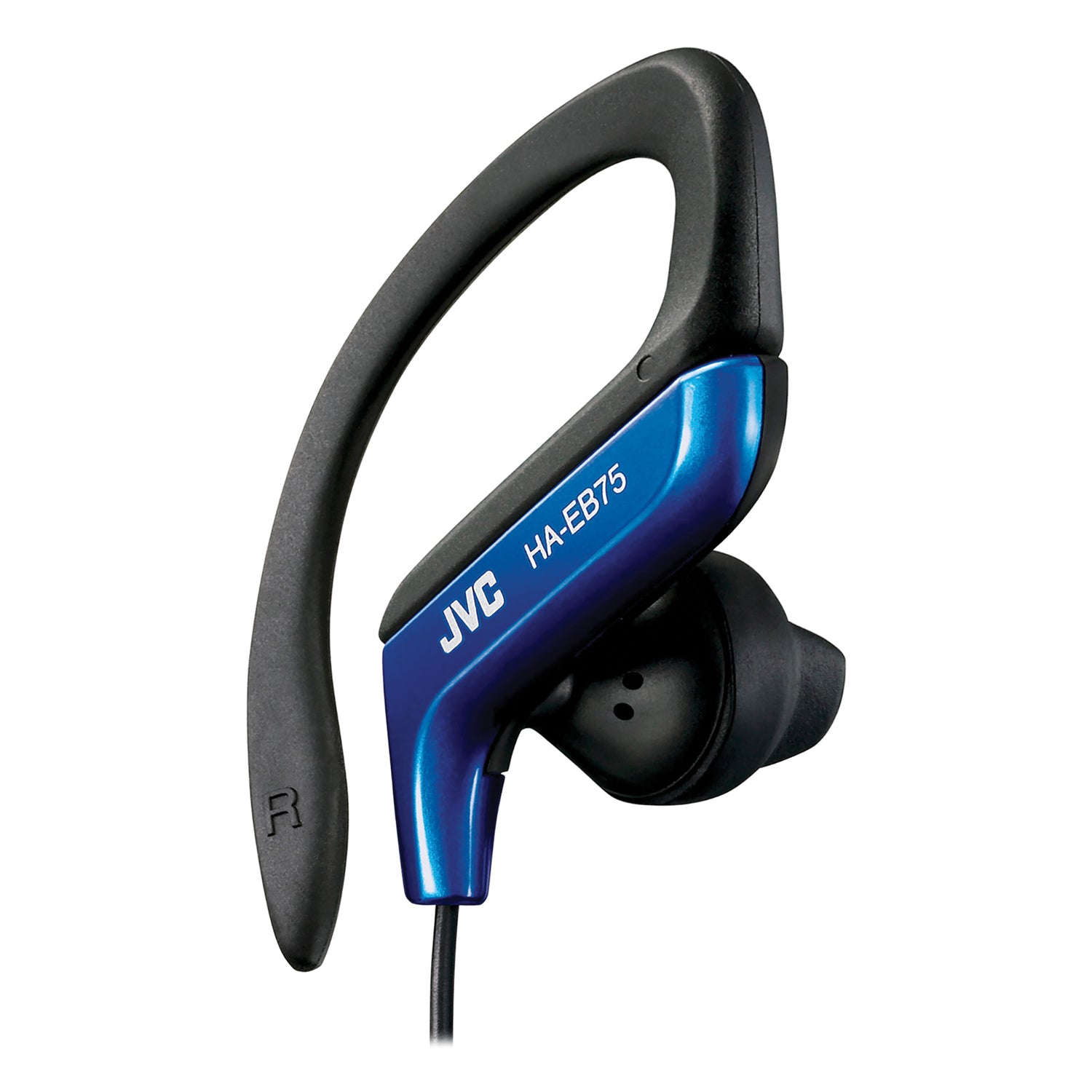 JVC Wired In-Ear Sport Earbuds with Adjustable Earclip Loops and 3.5-mm Connector, IPX2 Splashproof, HA-EB75, Blue