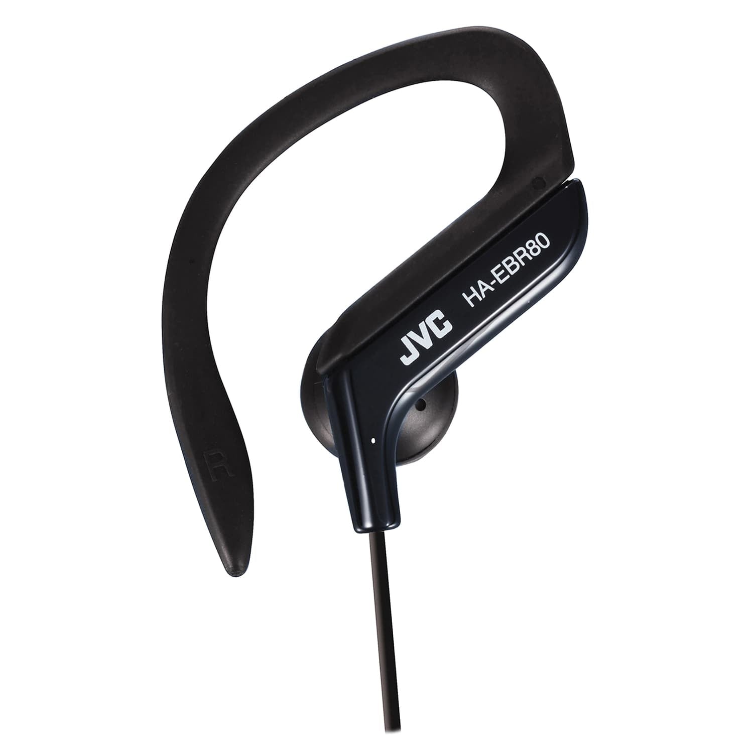 JVC Wired In-Ear Sport Earbuds with In-Line Mic/Remote, Adjustable Earclip Loops, and 3.5-mm Connector, HA-EBR80, Black