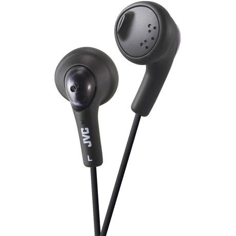 JVC Gumy Wired Earbuds In-Ear Headphones with In-Line Mic/Remote and 3.5-mm Connector, HA-F160, Black