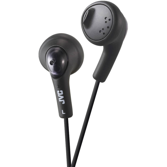 JVC Gumy Wired Earbuds In-Ear Headphones with In-Line Mic/Remote and 3.5-mm Connector, HA-F160, Black