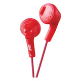 JVC Gumy Wired Earbuds In-Ear Headphones with In-Line Mic/Remote and 3.5-mm Connector, HA-F160, Red