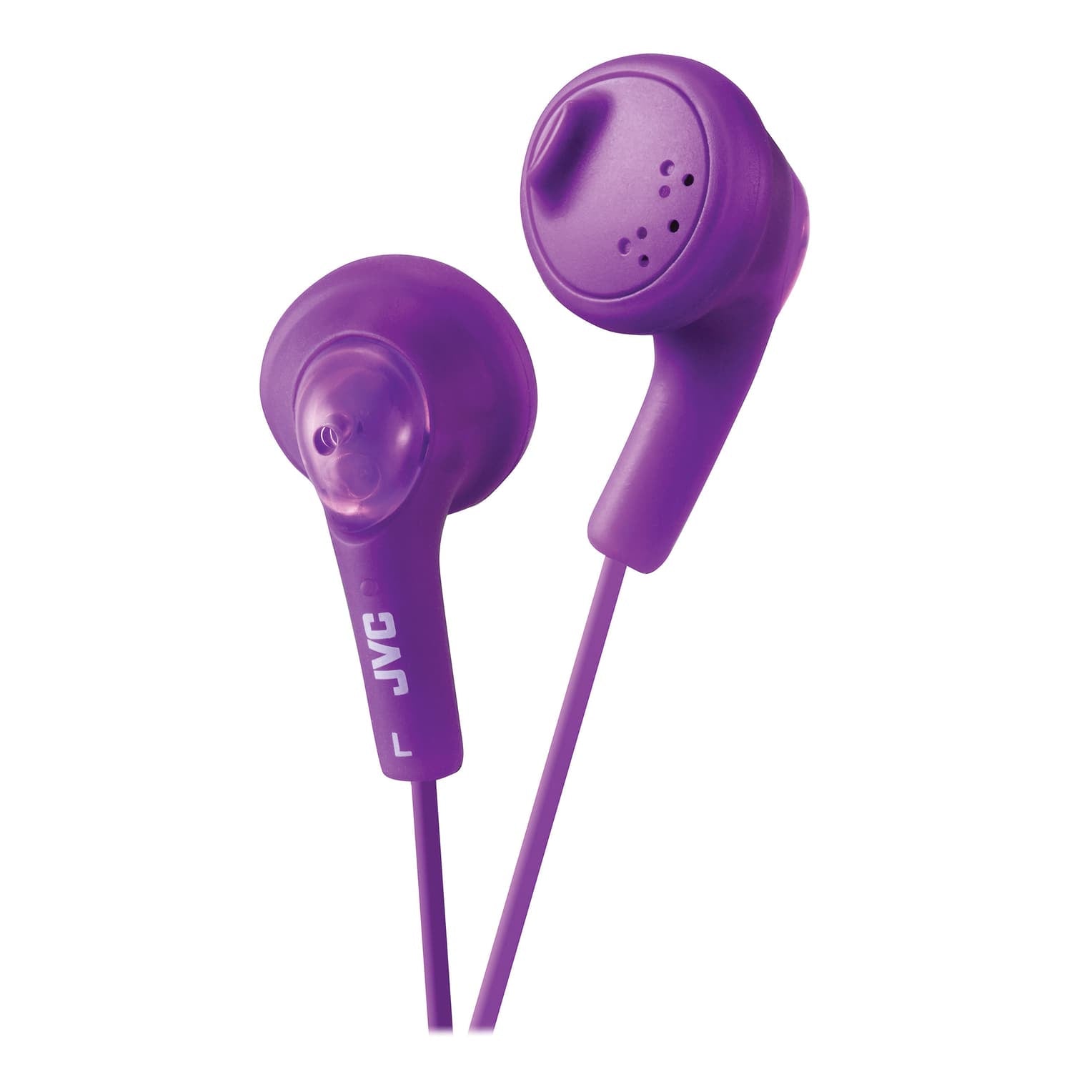 JVC Gumy Wired Earbuds In-Ear Headphones with In-Line Mic/Remote and 3.5-mm Connector, HA-F160, Purple