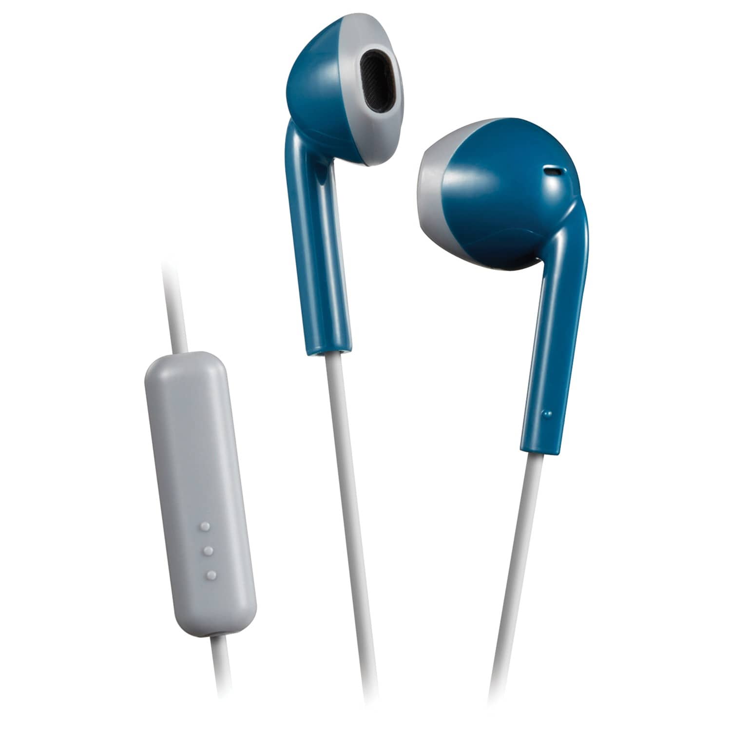 JVC Wired Retro In-Ear Earbuds with In-Line Mic/Remote and 3.5-mm Connector, HAF19M, Blue