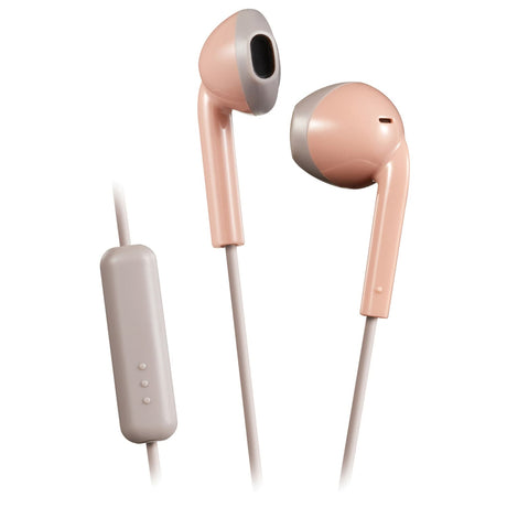 JVC Wired Retro In-Ear Earbuds with In-Line Mic/Remote and 3.5-mm Connector, HAF19M, Pink