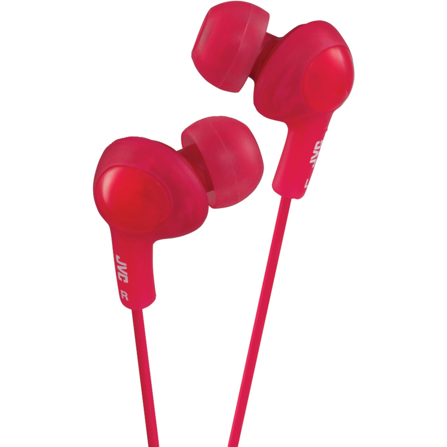JVC Gumy Plus Wired Inner-Ear Earbuds with In-Line Mic/Remote and 3.5-mm Connector, HA-FR6, Red