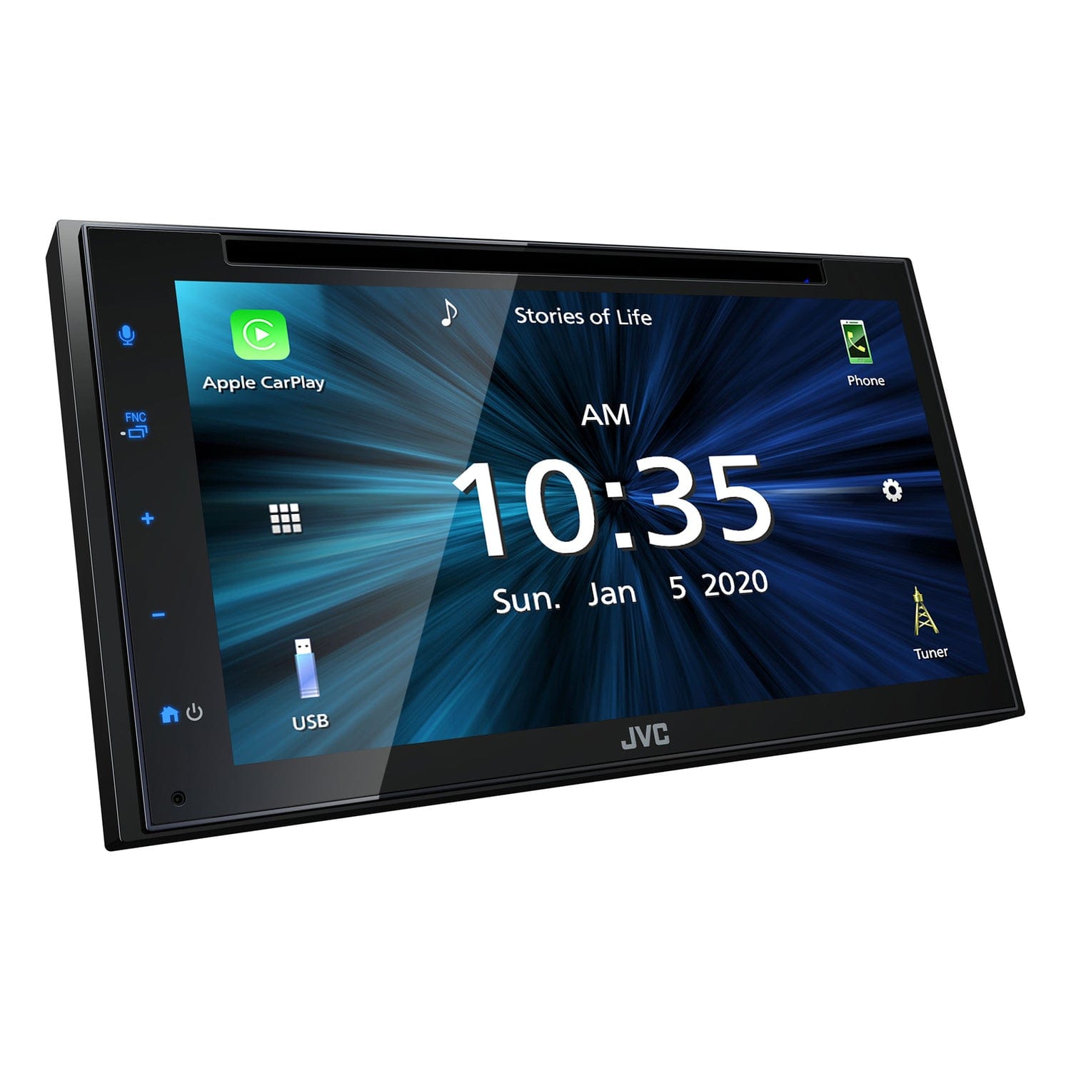 JVC KW-V660BT 6.8-In. Double-DIN In-Dash DVD Receiver with Bluetooth, Apple CarPlay, Android Auto, and SiriusXM Ready