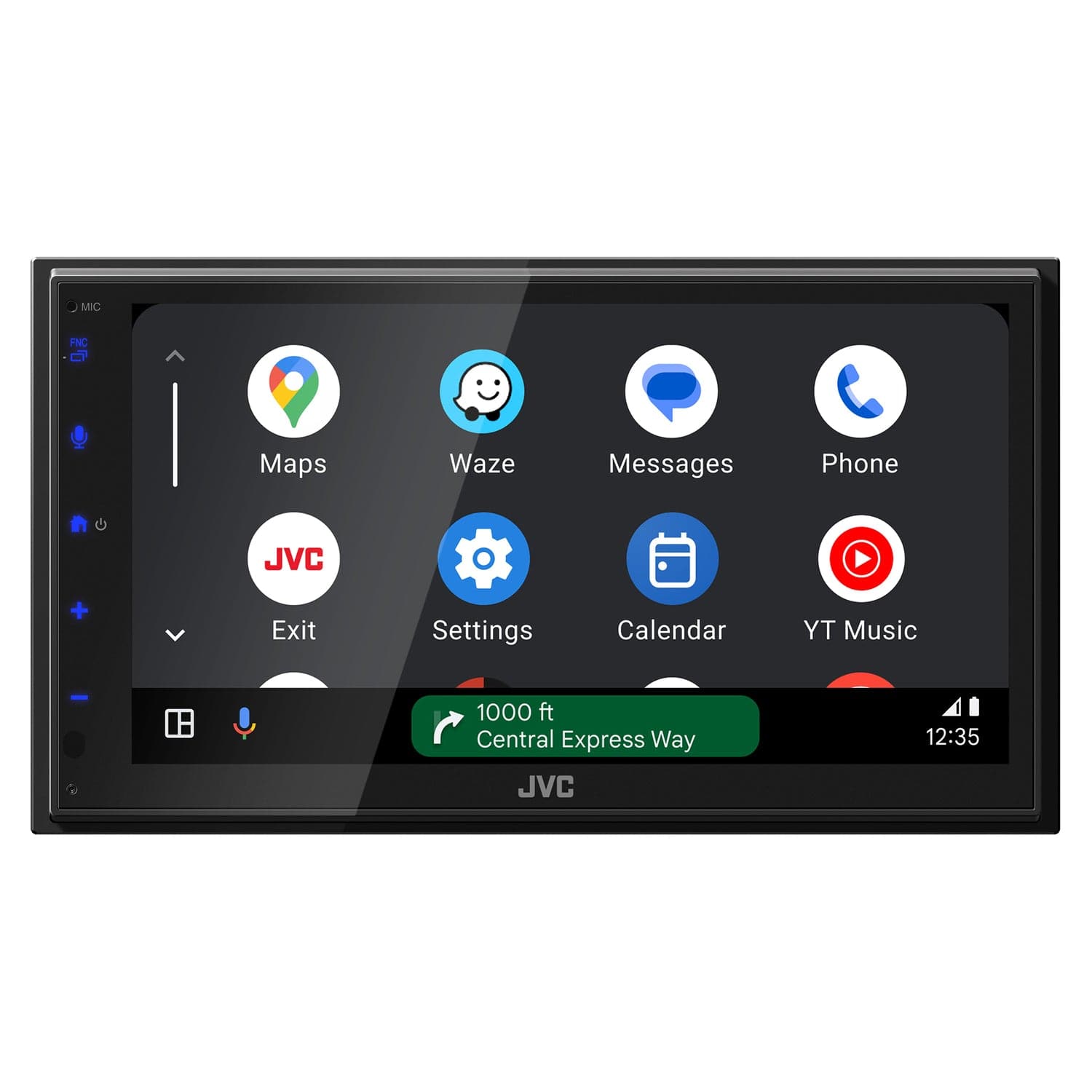 JVC KW-M595BT 6.8-In. Car In-Dash Unit, Double-DIN/Single-DIN Digital Receiver with WSVGA Touch Screen, Android Auto/Apple CarPlay, and SiriusXM Ready