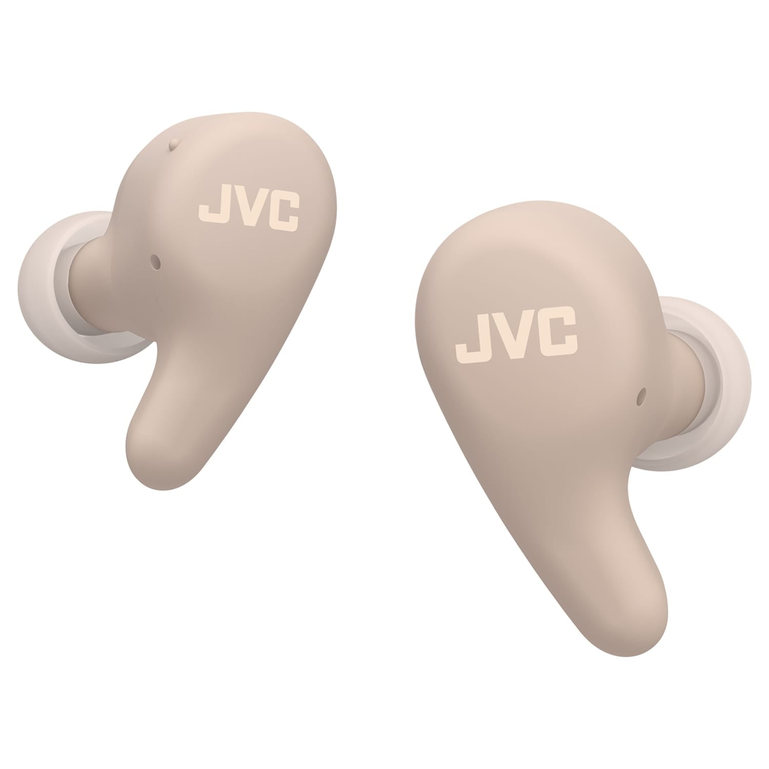JVC Gumy Premium TWS Bluetooth Earbuds with Mic and Charging Case, ANC, up to 26 Hours Play Time, IPX4 Waterproof, HAA23T, Tan