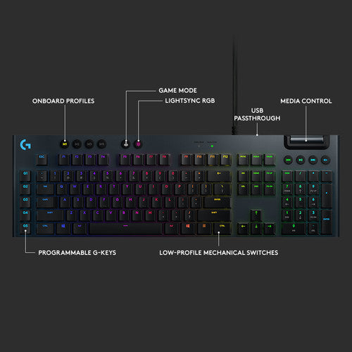 Logitech K920-009087X G815 LIGHTSYNC RGB Mechanical Gaming Keyboard GL Clickly - Seller Refurbished