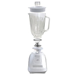 Koblenz 1.5-Liter Kitchen Magic Collection 10 Speed and 2 Pulses Glass Jar Blender, White/Gray