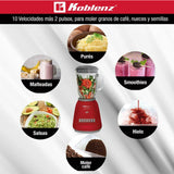 Koblenz Gourmet 500-Watt 10-Speed 50-Oz. Blender with Glass Jar, Red
