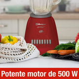 Koblenz Gourmet 500-Watt 10-Speed 50-Oz. Blender with Glass Jar, Red