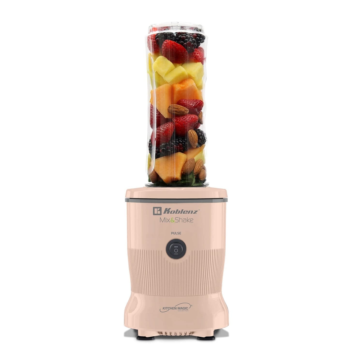 Koblenz 600-Watt 20.2-Oz. Personal Mix and Shake Blender Kit, Salmon