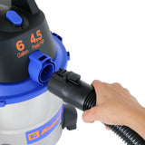 Koblenz 6-Gal. Portable Wet/Dry Vacuum with Blower, Stainless Steel and Blue, WD-6 L212 SS