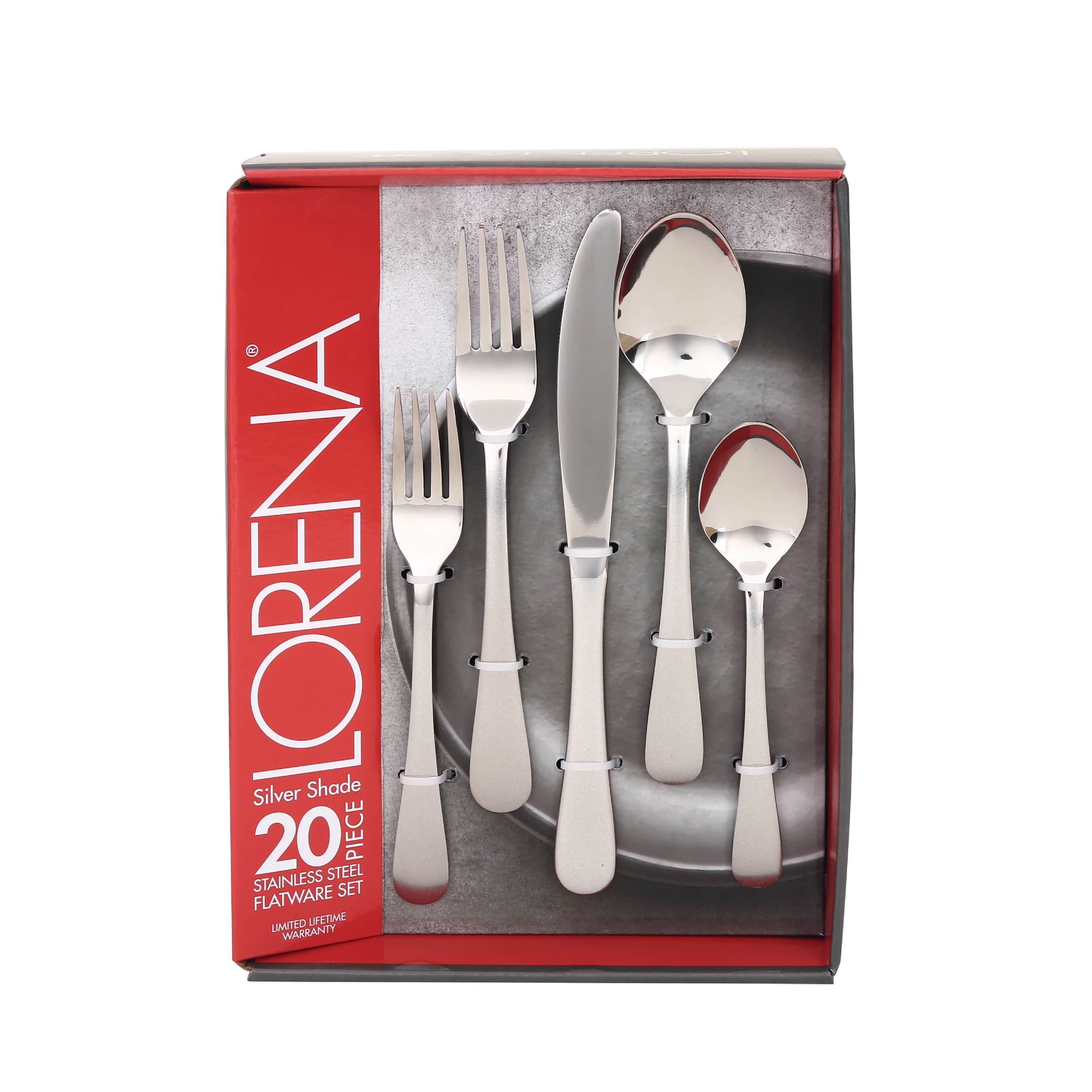 Lorena Silver Shade Flatware Set, 20 Pieces