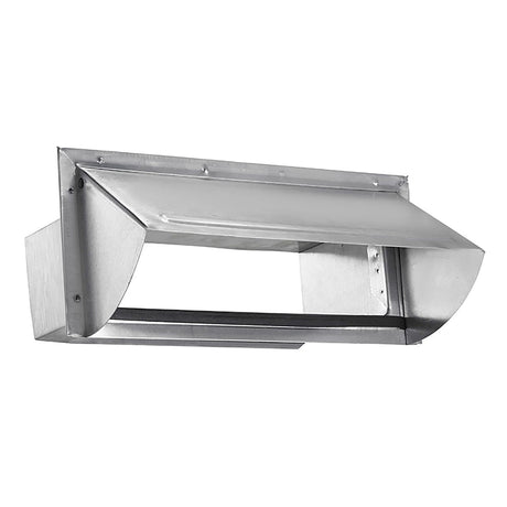 Lambro 3.25-In. x 10 in. 22-Gauge Aluminum Wall Exhaust Hood Vent with Spring Gasketed Damper and 5-In. Tail, 1060
