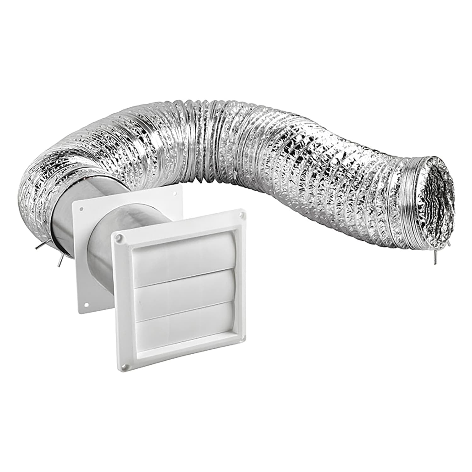Lambro 4-In. x 8-Ft. UL 2158A Transition Duct Louvered Vent Kit